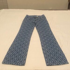 H&M Light Blue Patterned Flare Jeans